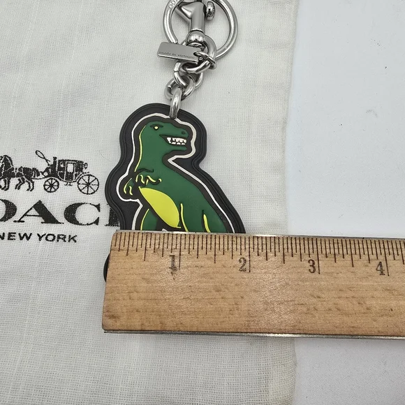 Coach Rexy, Green and Yellow Dinosaur Keychain/ Bag Charm - Picture 7 of 10